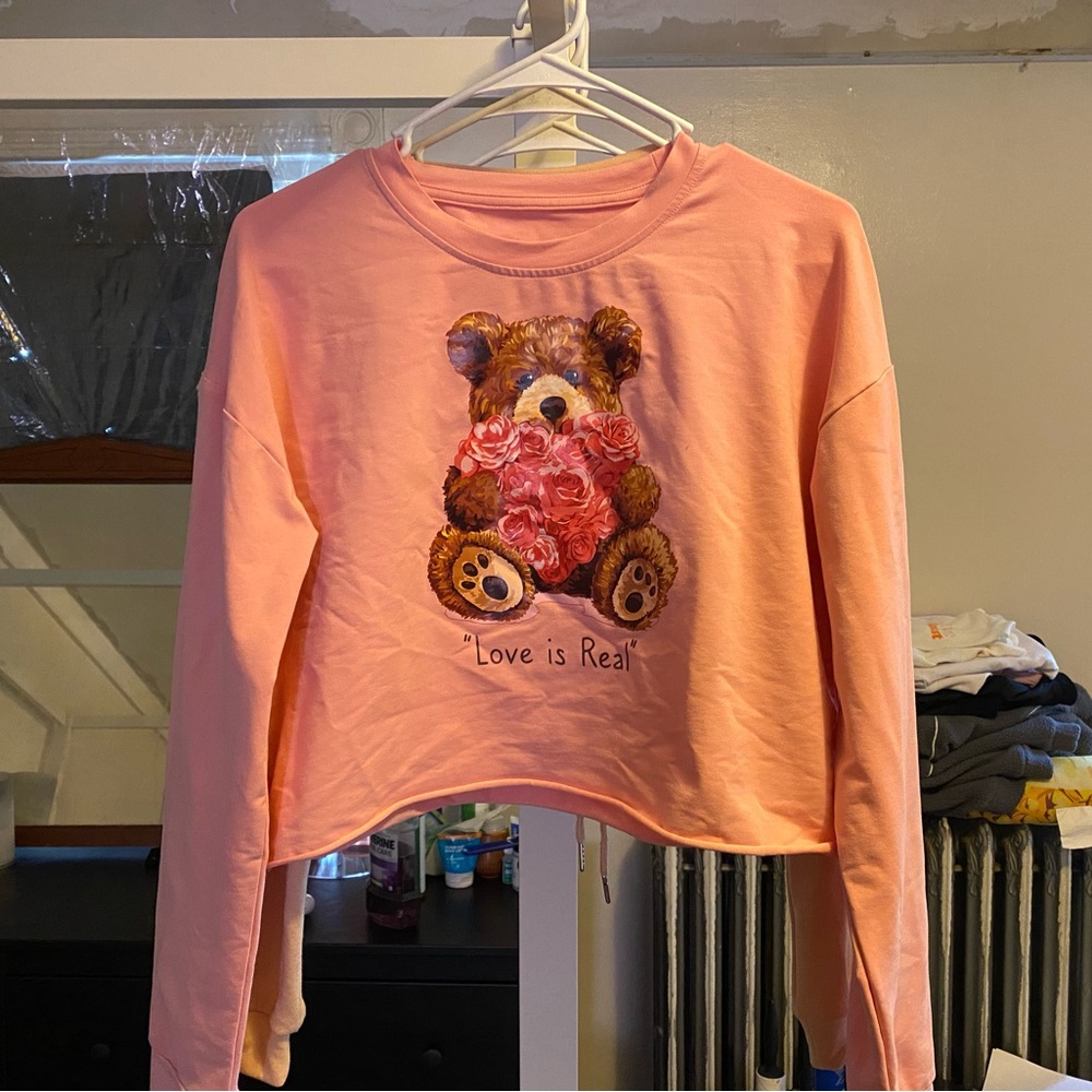 Pink & brown. Thin half shirt. Long sleeve. size L